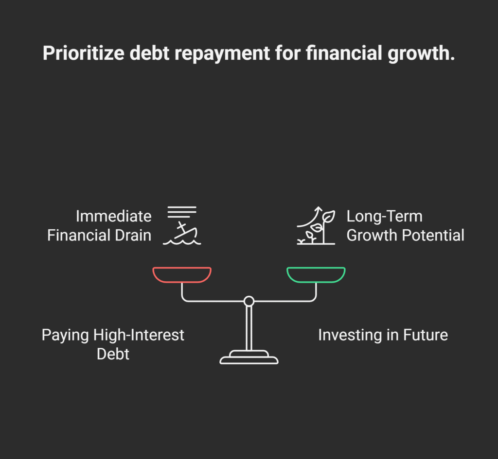 An illustration of why to prioritize debt repayment for financial growth.