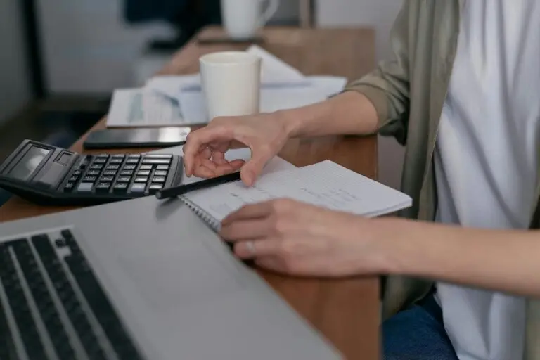 an image of a lady doing her home finances.