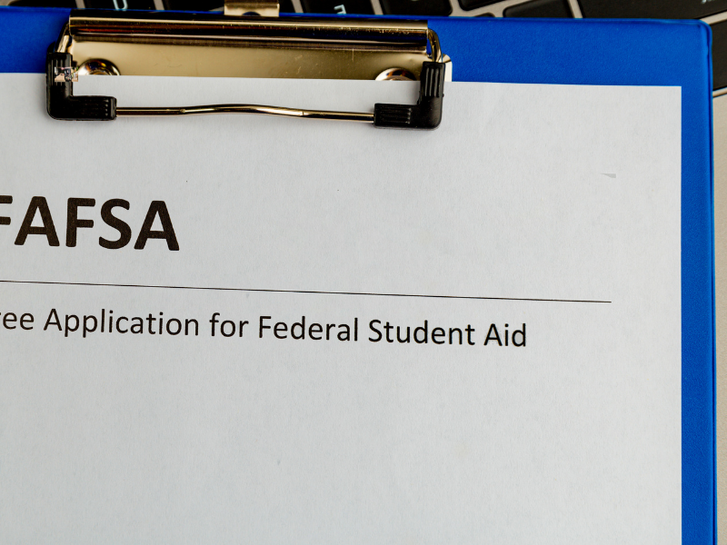 Filling out FAFSA form for student financial aid.