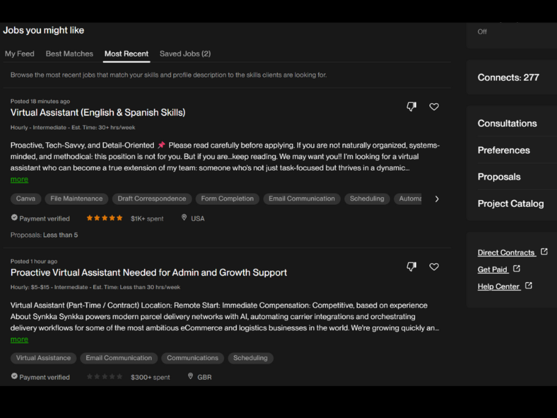 Exploring freelance job listings to make money online