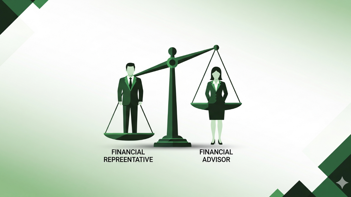 Financial Representative vs. Financial Advisor: What’s the Difference? featured image showing scale comparison