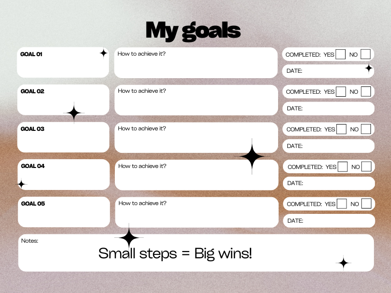 How to make money online as a teen. Goal tracker image showing calendar, checklist, and progress bar for staying consistent