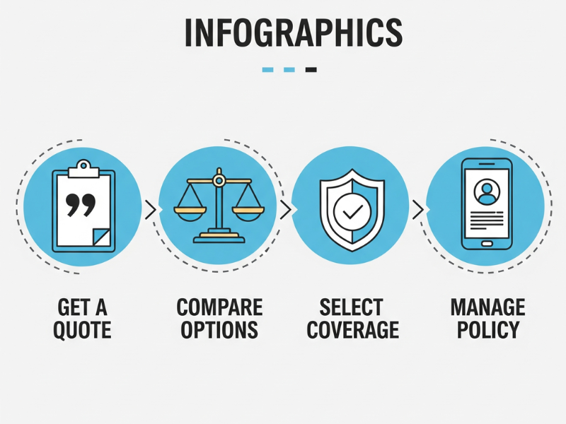 Steps to get started with MyWebInsurance.com auto insurance infographic.